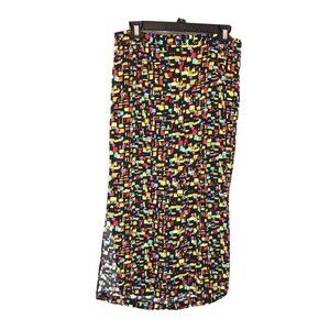 Koret Women’s Long Multi-colored Skirt Teacher Sz L Long Rayon Geometric Print